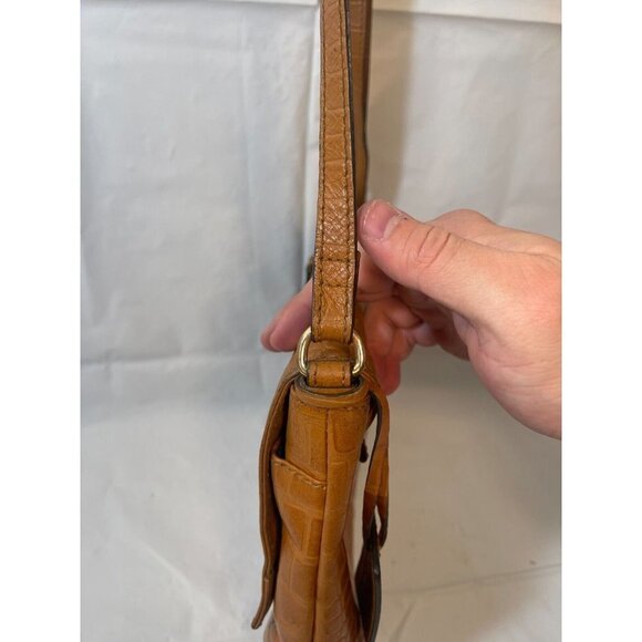 ASHWOOD Croc Embossed Leather East West Small Crossbody Bag Purse - Picture 6 of 14